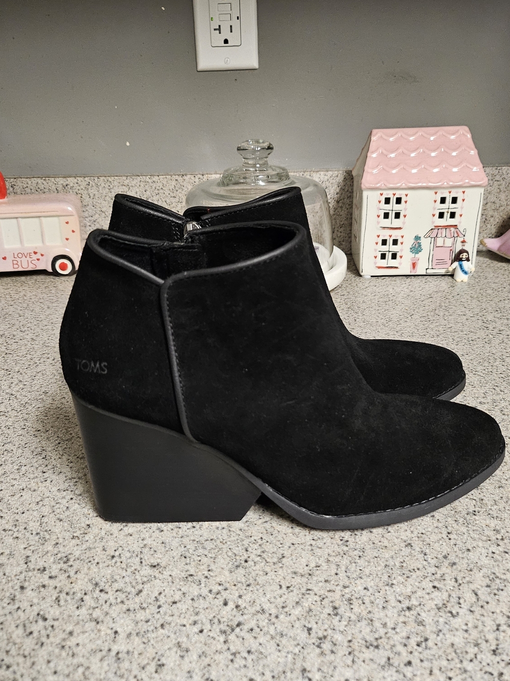 TOMS Women’s Black Suede Ankle Booties